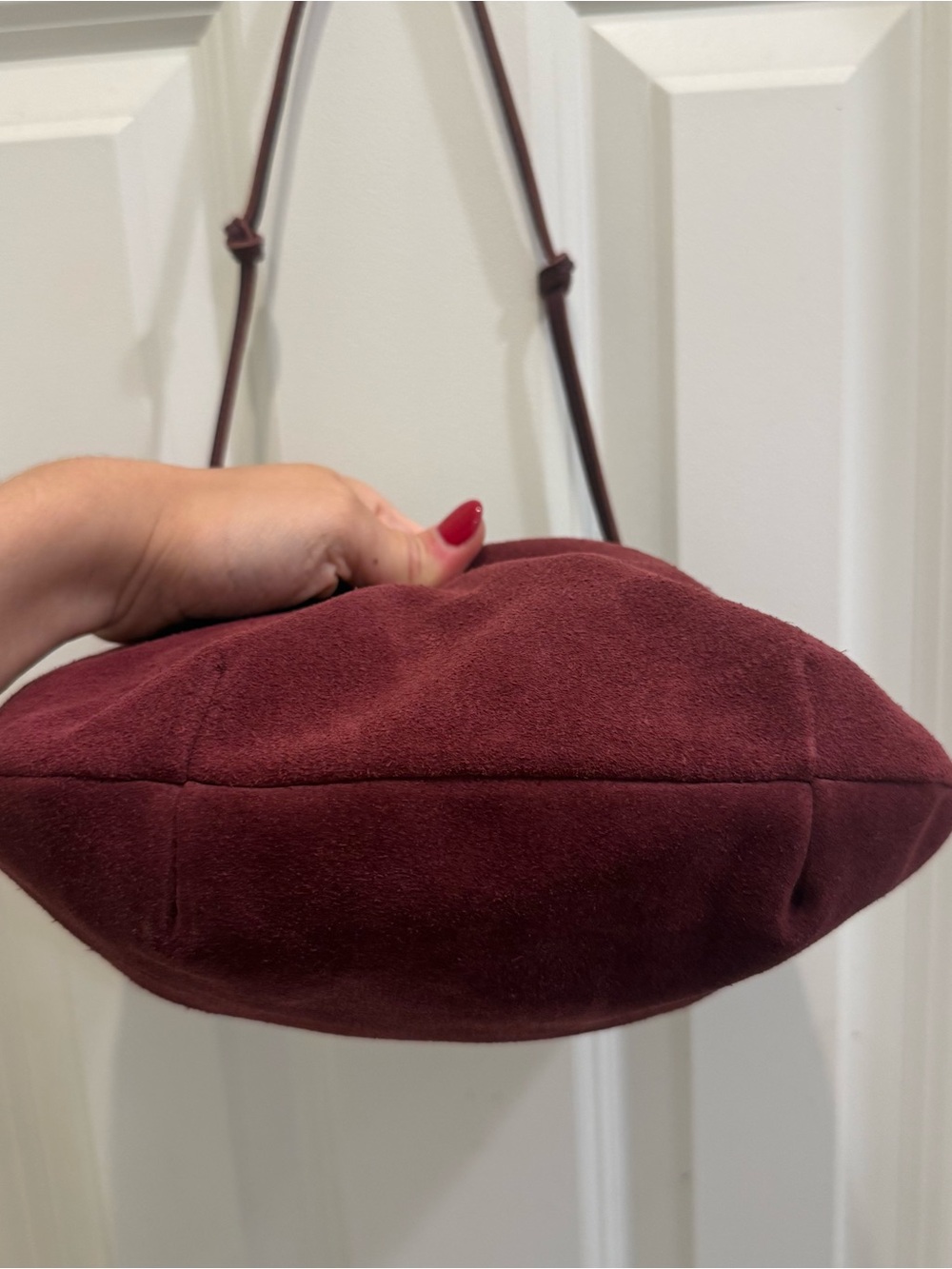 Clare V. Lune Shoulder Bag in Currant - suede bag 2025 - Picture 6 of 6